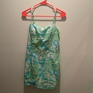 Lilly Pulitzer McCallum limeade it’s a zoo green panda summer dress size 2